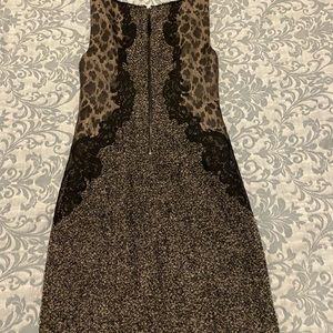 Tahari dress and jacket, wool, animal print, lace